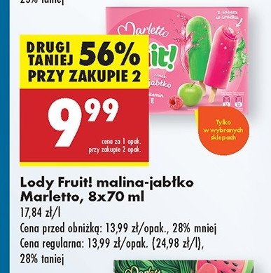 Lody fruit! Marletto promocja w Biedronka