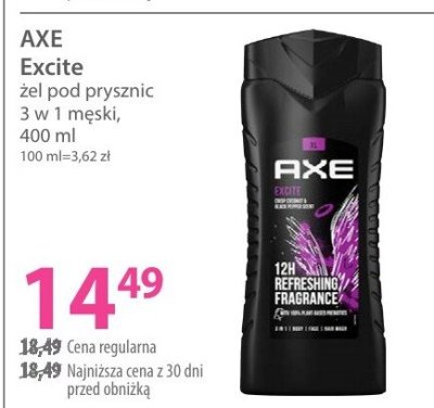 Żel pod prysznic Excite 3 w 1 męski promocja w Hebe