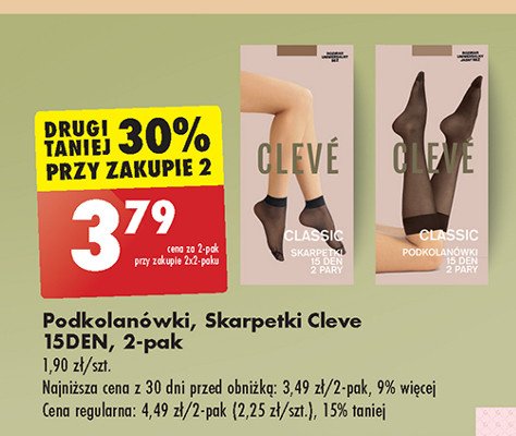 Podkolanówki 15 den Cleve promocja