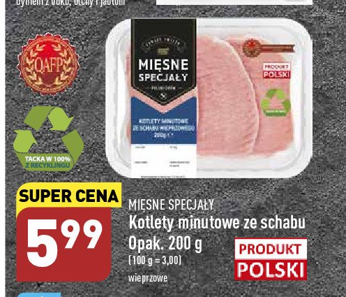 Kotlety minutowe ze schabu wieprzowego Mięsne specjały zawsze świeże (aldi) promocja