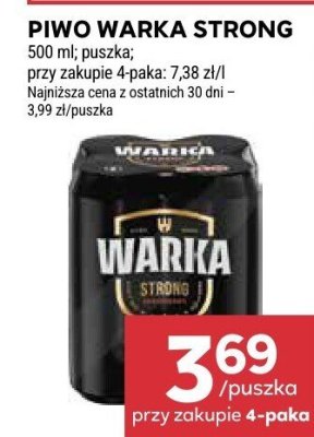 Piwo Warka Strong 500 ml puszka promocja w Stokrotka