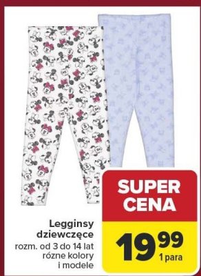 Legginsy dziewczęce, różne kolory i modele, rozm. od 3 do 14 lat promocja w Carrefour