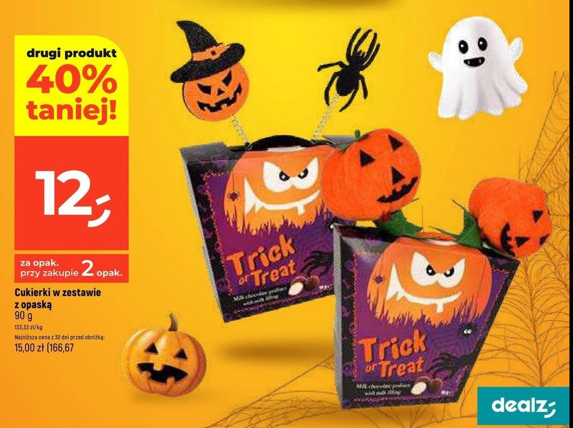 Cukierki trick or treat z opaską promocja w Dealz