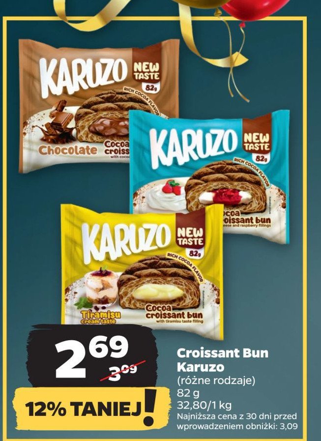 Croissant z nadzieniem mascarpone z malinami Karuzo promocja