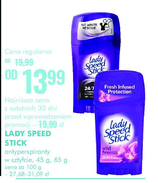 Dezodorant invisible protection Lady speed stick 24/7 promocja