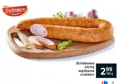 Kiełbasa schabowa wędzona olchą Dubimex promocja
