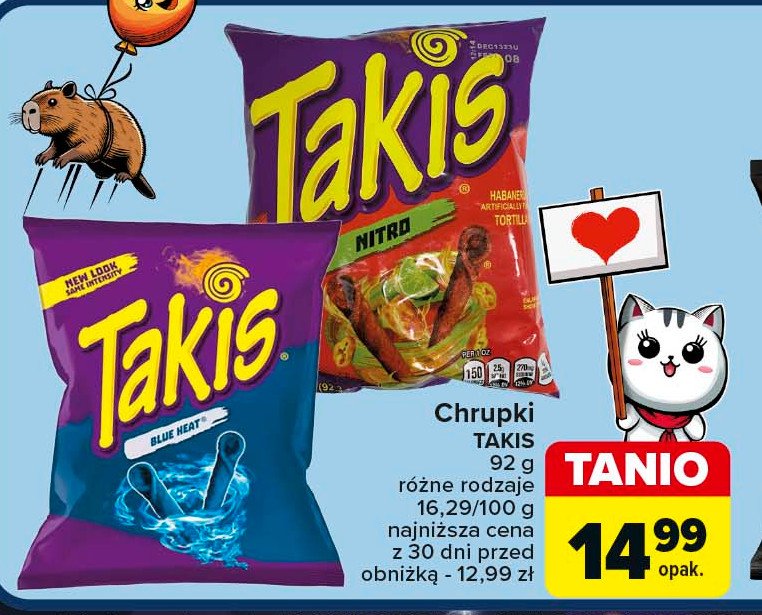 Chipsy blue heat Takis promocja