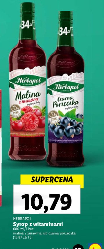 Syrop czarna porzeczka Herbapol owocowa spi偶arnia promocja