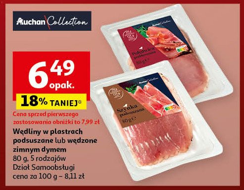 Szynka podsuszana AUCHAN COLLECTION promocja w Auchan