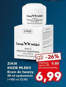 Krem 2 odżywczo-wygładzający Ziaja kozie mleko promocja