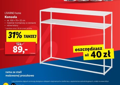 Konsola 100 x 79 x 32 cm LIVARNO HOME promocja