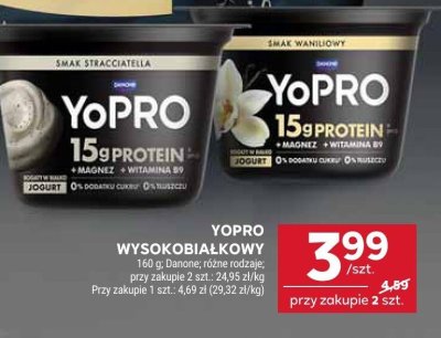 Jogurt YOPRO Wysokobiałkowy 160g, różne smaki promocja w Stokrotka