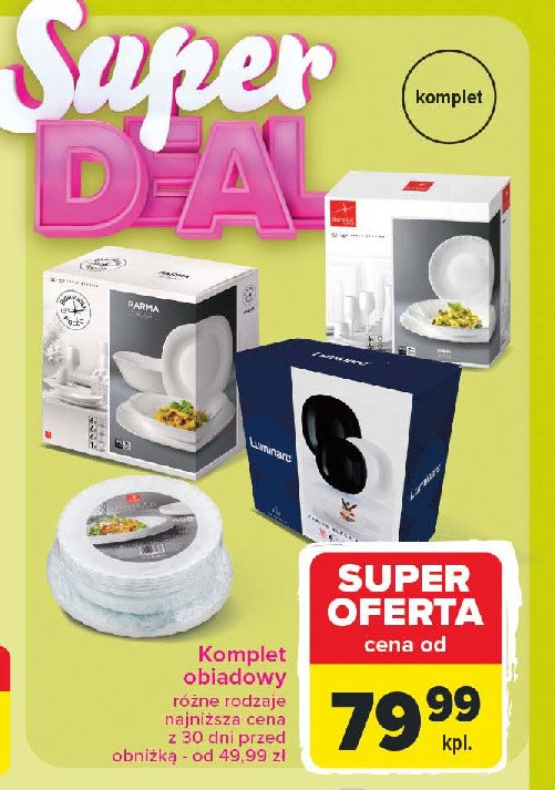 Komplet obiadowy black & white Luminarc promocja w Carrefour