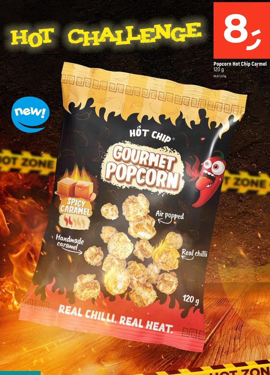 Popcorn spicy caramel HOT CHIPS promocja