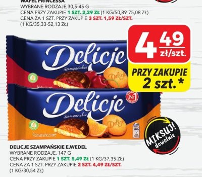 Delicje szampańskie e wedel, wybrane rodzaje, 147 g promocja w Top Market
