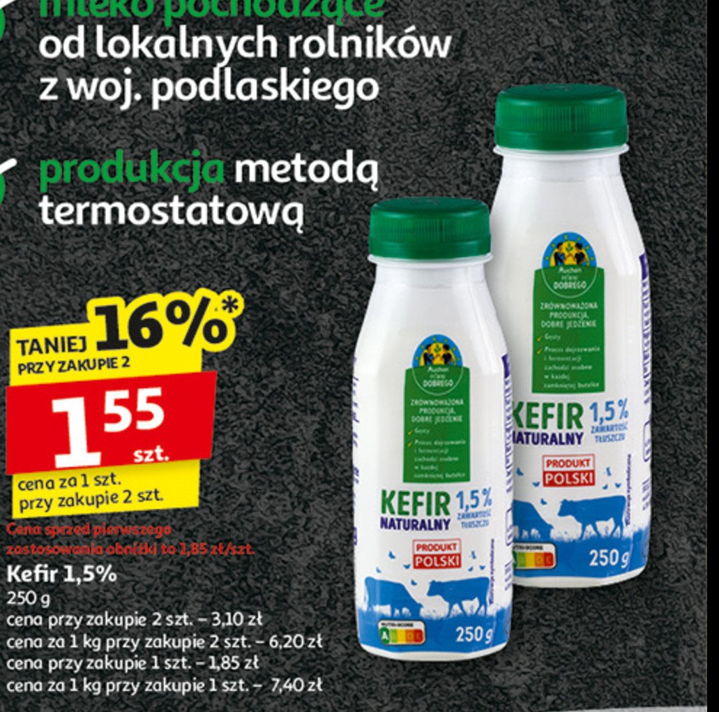 Kefir Auchan pewni dobrego promocja w Auchan