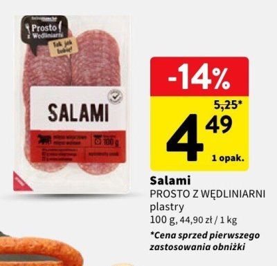 Salami PROSTO Z WĘDLINIARNI plastry promocja w Intermarche