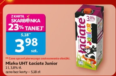Mleko UHT Łaciate Junior promocja w Auchan