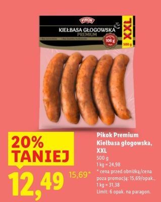 Kiełbasa głogowska Pikok Premium XXL promocja w Lidl