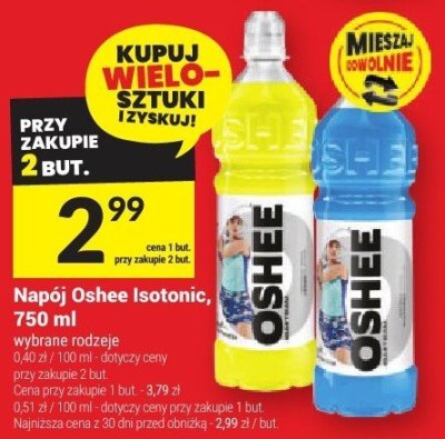 Napój Oshee isotonic 750ml promocja w Twój Market