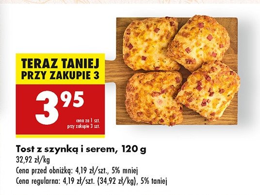 Tost z szynką i serem promocja w Biedronka