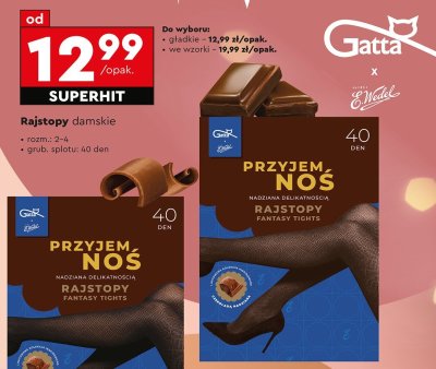 Rajstopy damskie gładkie Gatta x E.Wedel 40 DEN  promocja w Biedronka