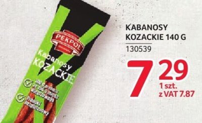 Kabanosy kozackie Pekpol 140g promocja w Selgros