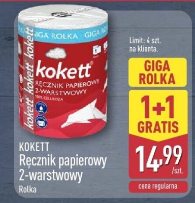 Ręcznik papierowy KOKETT 2-warstwowy 1+1 gratis promocja w Aldi