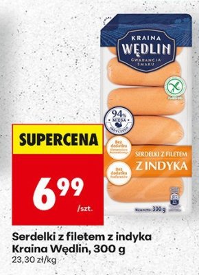 Serdelki z filetem z indyka Kraina Wędlin, 300g promocja w Biedronka