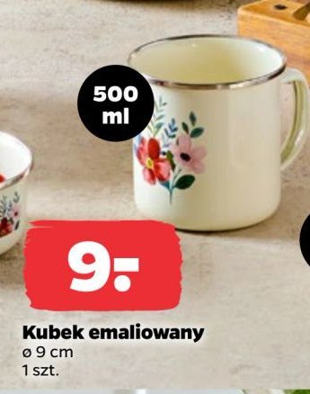Kubek emaliowany 9 cm promocja w Netto