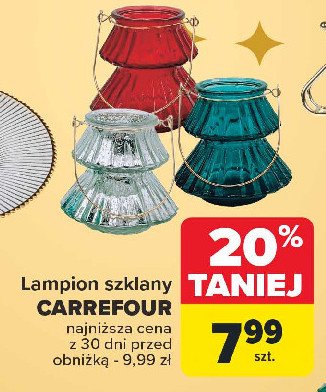 Lampion szklany Carrefour promocja w Carrefour Market