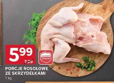 Porcje rosołowe ze skrzydełkami promocja w Stokrotka