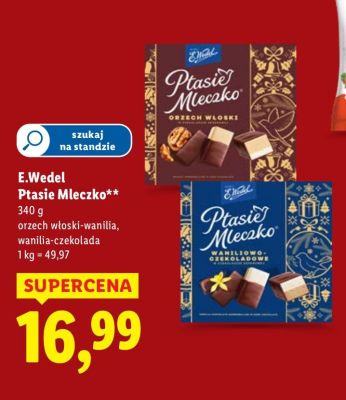 Ptasie Mleczko orzech włoski-wanilia promocja w Lidl