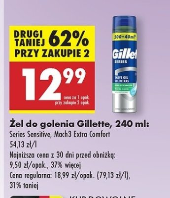 Żel do golenia extra comfort Gillette mach3 promocja