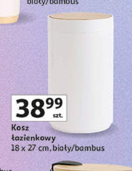 Kosz łazienkowy 18 x 27 cm biały Actuel promocja w Auchan