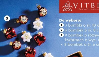 Bombki szklane różnokształtne 9 szt. promocja w Biedronka