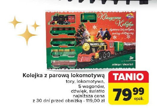 Kolejka z parową lokomotywą promocja w Carrefour