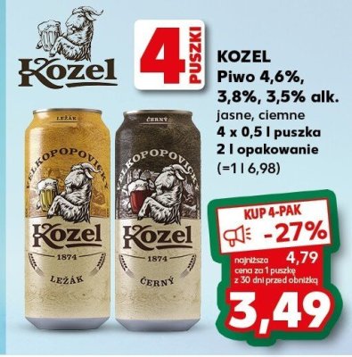 Piwo Kozel ciemne promocja w Kaufland