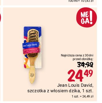 Szczotka do włosów mała z włosiem z dzika Jean louis david promocja