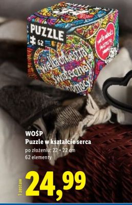 Puzzle w kształcie serca WOŚP promocja