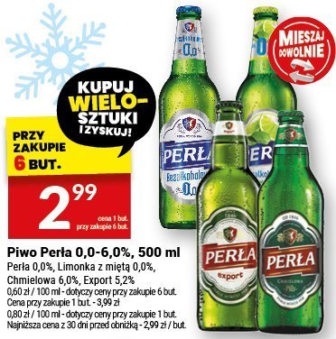Piwo Perła 0,0-6,0%, 500 ml promocja w Twój Market