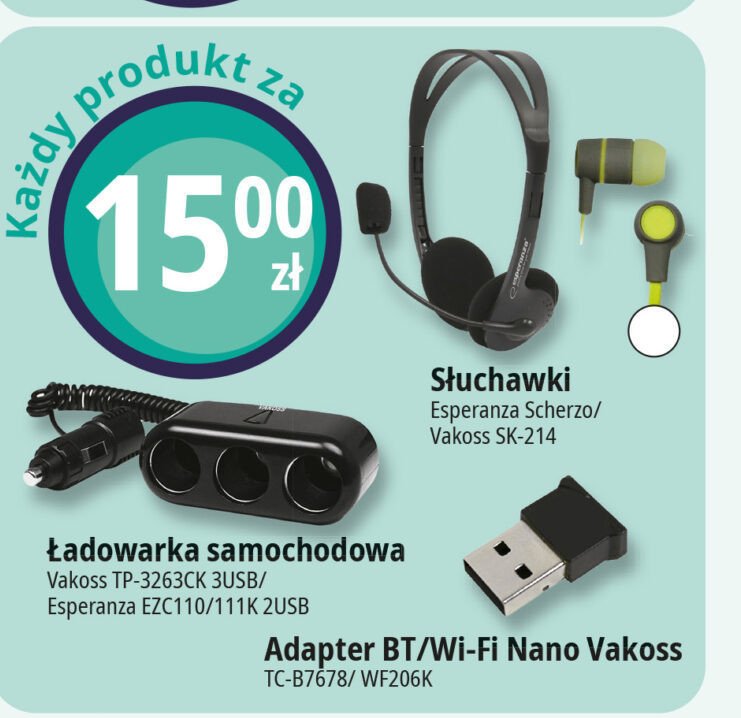 Słuchawki z mikrofonem Vakoss promocja