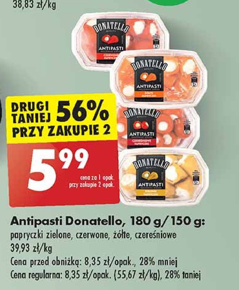 Zielone papryczki nadziewane serkiem Donatello antipasti promocja