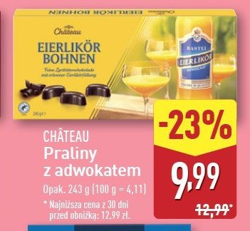 Praliny z dodatkiem ajerkoniaku Chateau Chateau wine promocja w Aldi