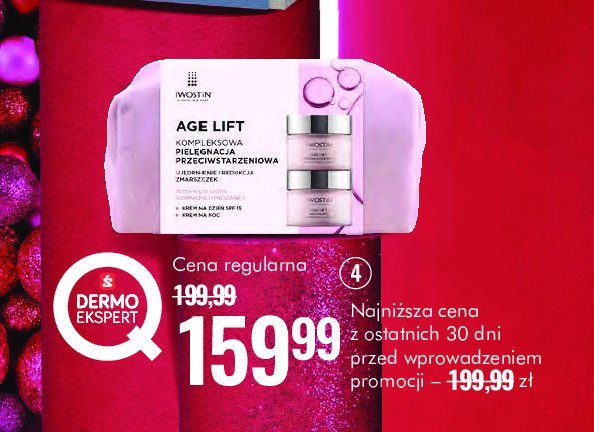 Zestaw w kosmetyczce age lift: krem na dzień 50 ml + krem na noc 50 ml Iwostin zestaw promocja