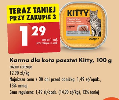 Karma dla kota pasztet z indykiem i kurczakiem Kitty promocja