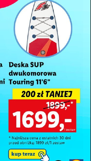Deska sup dwukomorowa touring 11'6" z akcesoriami promocja