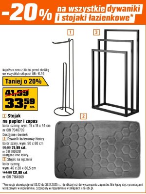 Stojak na ręczniki kolor czarny, wym. 46 x 20 x 80,5 cm promocja w OBI