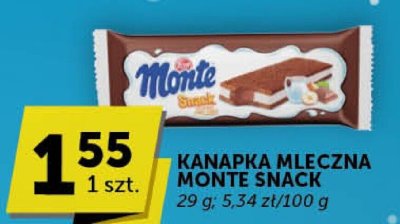 Kanapka mleczna Monte Snack promocja w Euro Sklep