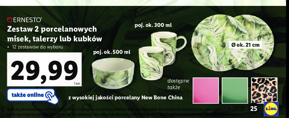 Miski porcelanowe Ernesto promocja
